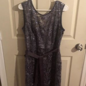 Betsy & Adam Gray Formal Dress
